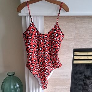 Cupshe Red Leopard Print One Piece Swimsuit